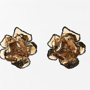 Zara Gold and Black Statement Earrings